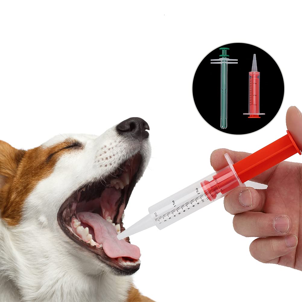 2Pcs Pet Medicine Feeder Push Type Reusable Pet Tablet Pills Feeder Dispenser Medicine Water Syringe for Dogs Cats Baby Animals(Feed) Feed - PawsPlanet Australia