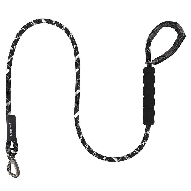 Strong Rope Dog Lead Hands Free Dog Leash with Wrist Band for Large Medium Small Dogs, Heavy Duty Nylon Reflective Sturdy Rope Dog Lead with Soft Comfort Padded Handle Short Dog Lead 1.2m (Black) Black - PawsPlanet Australia