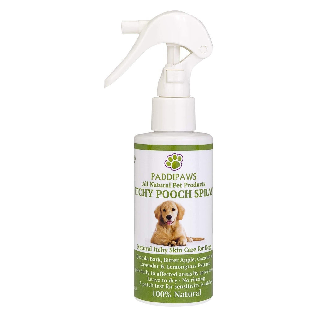 PADDIPAWS 100% Natural Itchy Dog Spray - Relieves Itching and Discomfort caused by Grass and Pollen Allergies - Soothing and Non Sting - Safe Natural Ingredients - Non Toxic and Paraben Free 100ml - PawsPlanet Australia