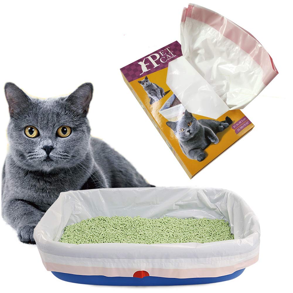 BYYX 10 Pack Cat Litter Bags Drawstring Cat Litter Liners Pet Garbage Liner (10 Pack,Medium) Medium - PawsPlanet Australia