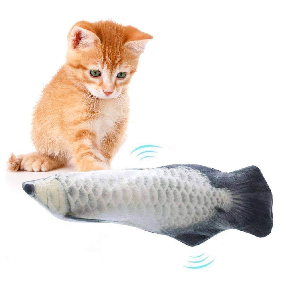 AFFINEST Cat Electric Fish Toys With Catnip USB Charging Plush Wagging Funny Fish Interactive Toys for Pet Kitten,D D - PawsPlanet Australia