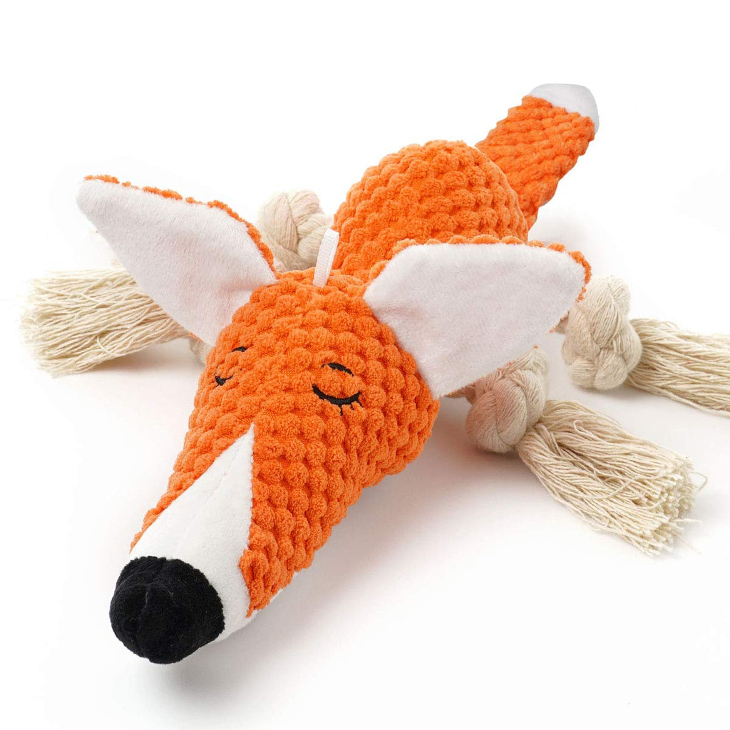 Sedioso Plush Dog Toy,Interactive Stuffed Fox Dog Toys for Boredom,Cute Squeaky Dog Chew Toys for Puppy,Small,Medium,Large Breed - PawsPlanet Australia