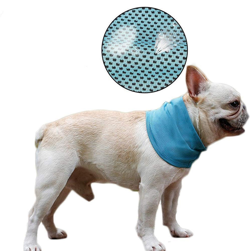 DELIFUR 2 Pcs Dog Instant Cooling Scarf Summer Pet Bandana Cats Collar Ice Towels For Bulldog (M) M - PawsPlanet Australia
