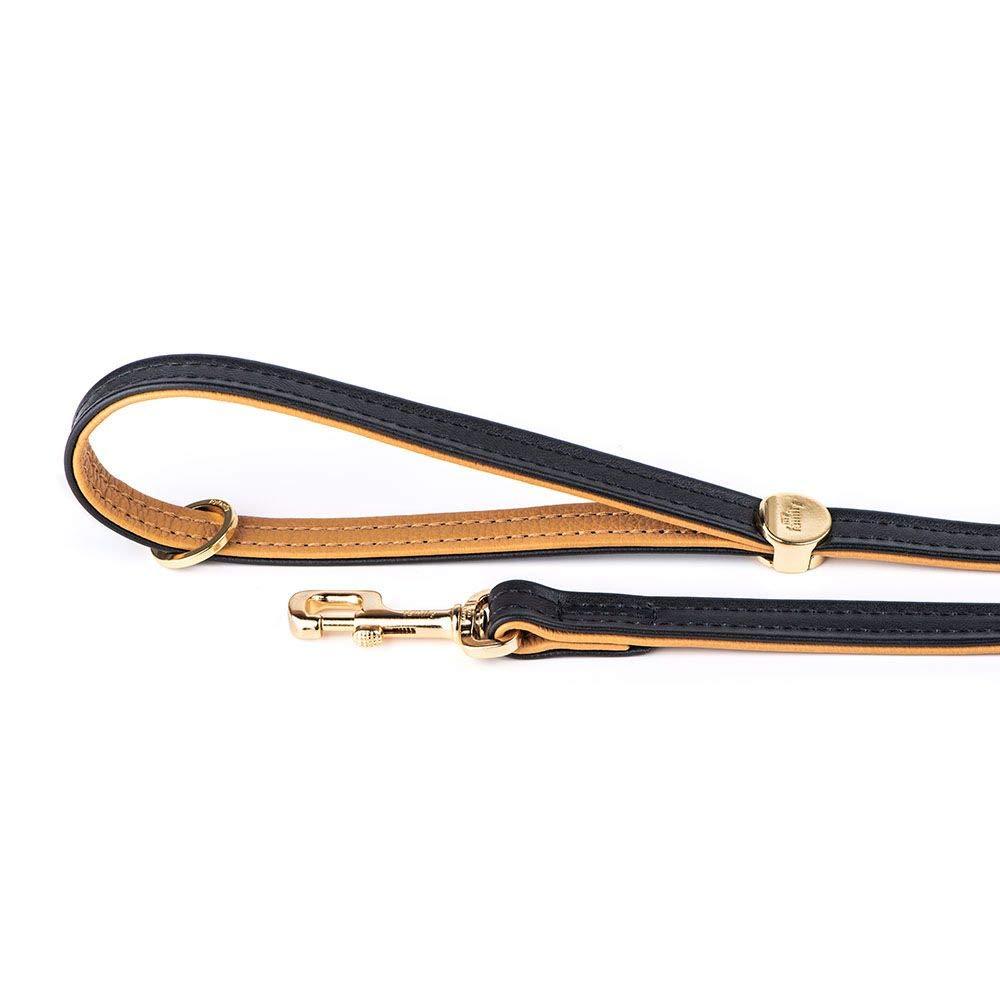 My Family Leather leashes Made in Italy Hermitage Collection 2,2/110 cm Black - PawsPlanet Australia