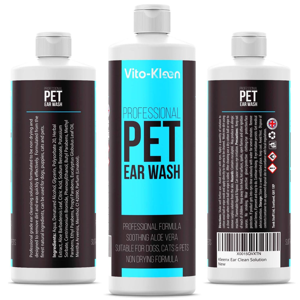 Easy Professional Ear Cleaner For Dogs, Cats & Pets - (500ml) Stop Itching, Head Shaking & Bad Smell - Anti Viral Formula - Powerful Effective Formula Target Ear Odour & Gunk - PawsPlanet Australia