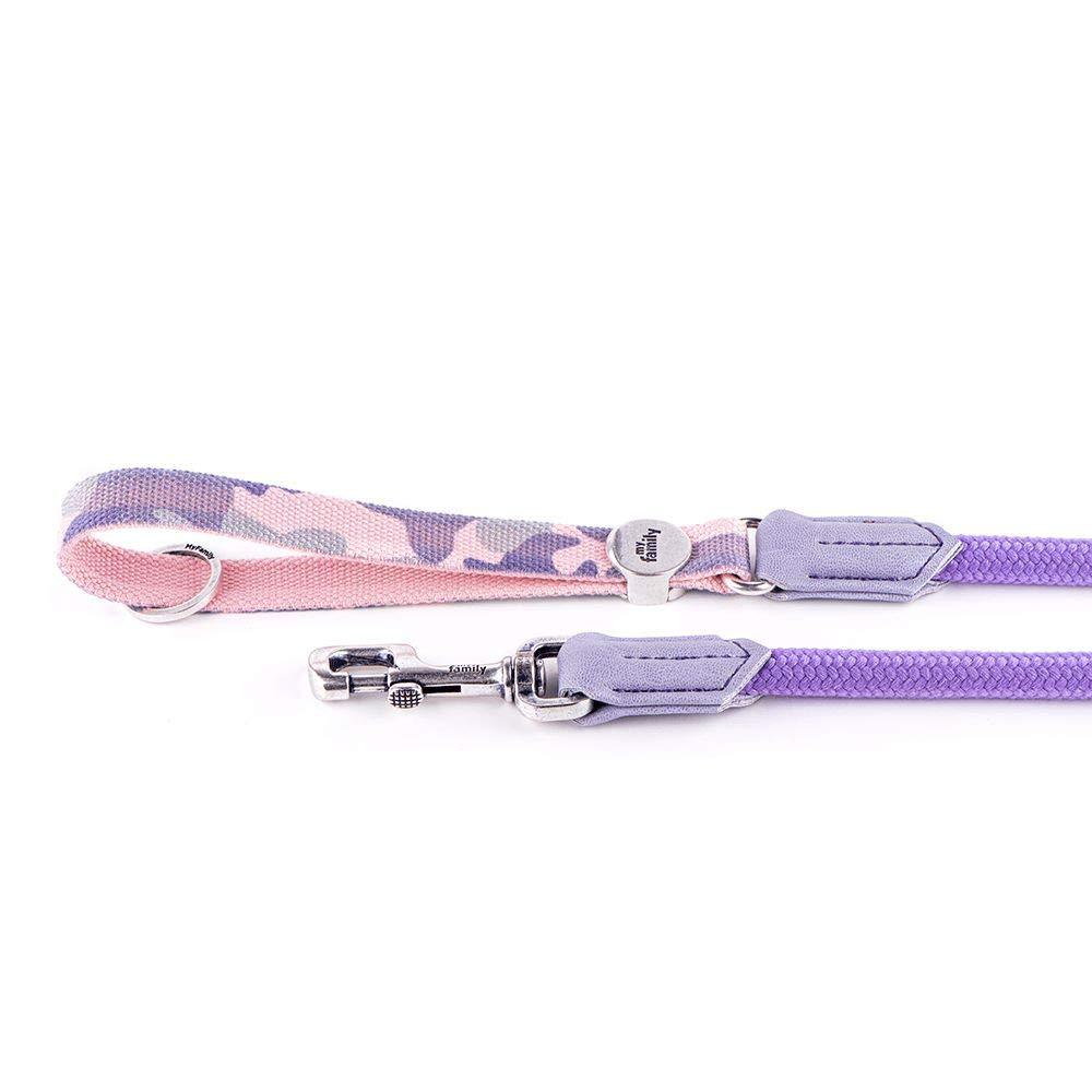 My Family leashes in Synthetic material Made in Italy West Point collection 2,2/180 cm Pink - PawsPlanet Australia