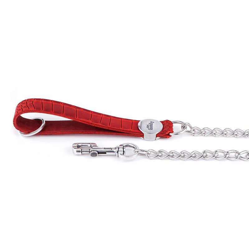 My Family leather leash Made in Italy Tucson collection 2,8/60 cm Red - PawsPlanet Australia