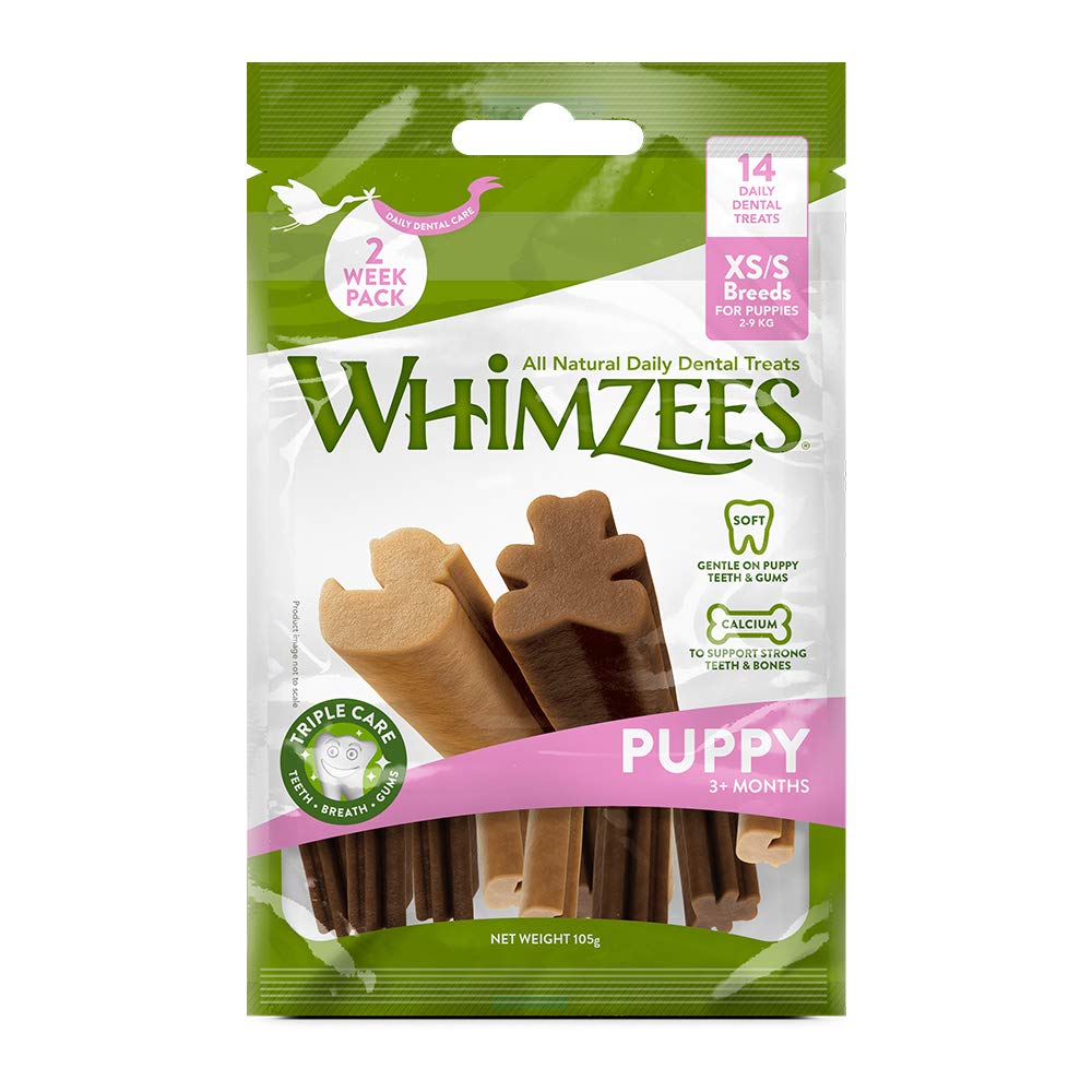 WHIMZEES Puppy Natural Dental Dog Chews Long Lasting, XS/S - 14 Pieces Bag Puppy XS/S - PawsPlanet Australia