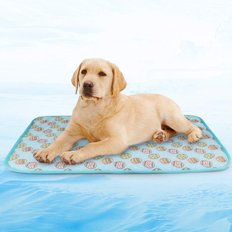 Idepet Pet Cooling Sleeping Mat,Dog Cats Pet Cooling Pad Cushion Cold Bed Blanket Ice Silk Cooling Mat Heat Dissipation Pad for Car Seats Beds in Summer S M L Blue - PawsPlanet Australia