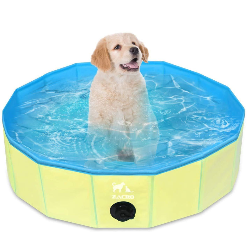 Zacro Foldable Dog Pool Pet Dog Cats Paddling Bath Pool Bathing Tub for Dogs Cats and Kids (31.5Inch X 7.9 Inch/80cm x 20cm） - PawsPlanet Australia