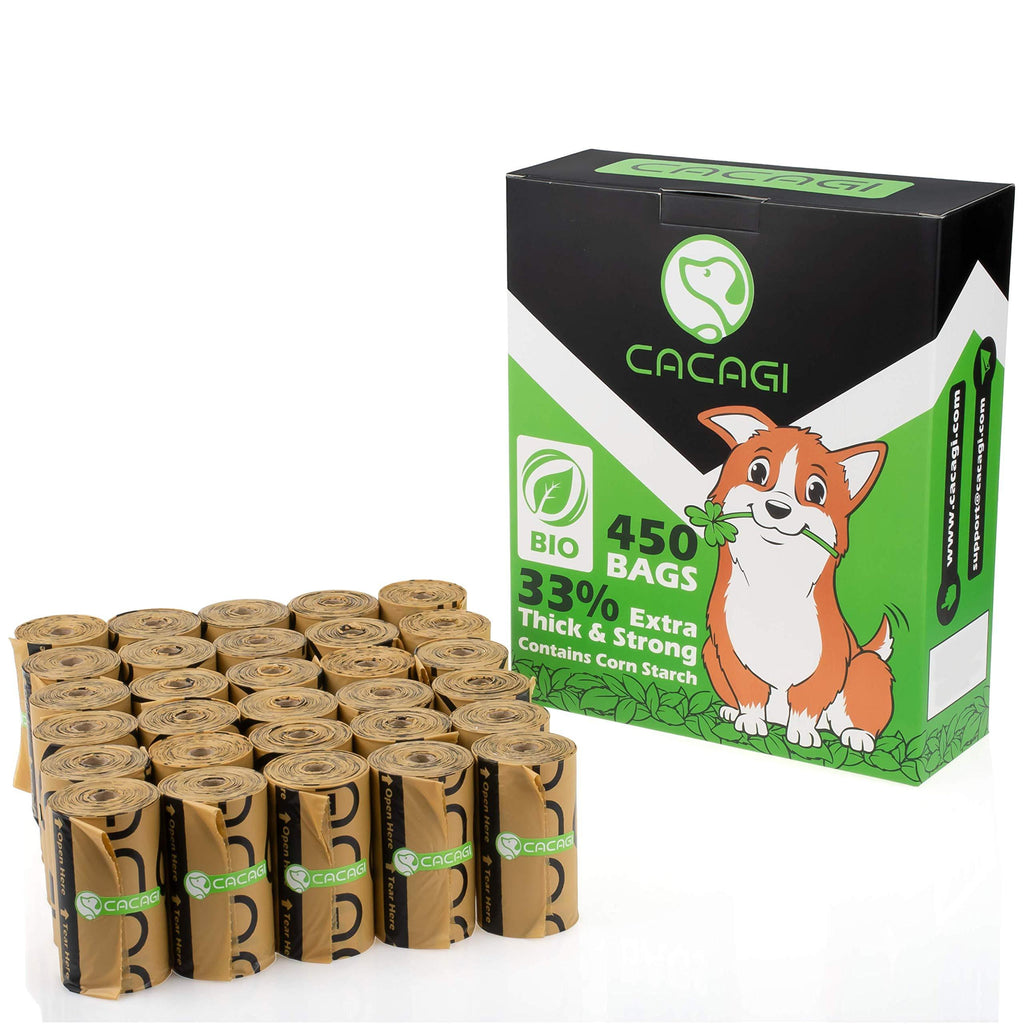 CACAGI Dog Poop Bags, 33% Extra Thick and Strong, 450 Biodegradable Dog Waste Bags 100% Leak-proof 450 Counts - PawsPlanet Australia