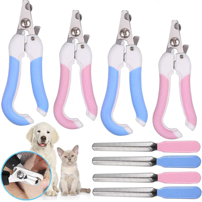 Fiyuer pet nail clippers, 4 Pcs pet nail file clippers and trimmer with safety guard grooming scissors for Dogs Cats Birds and Rodents and All Claw Sizes - PawsPlanet Australia