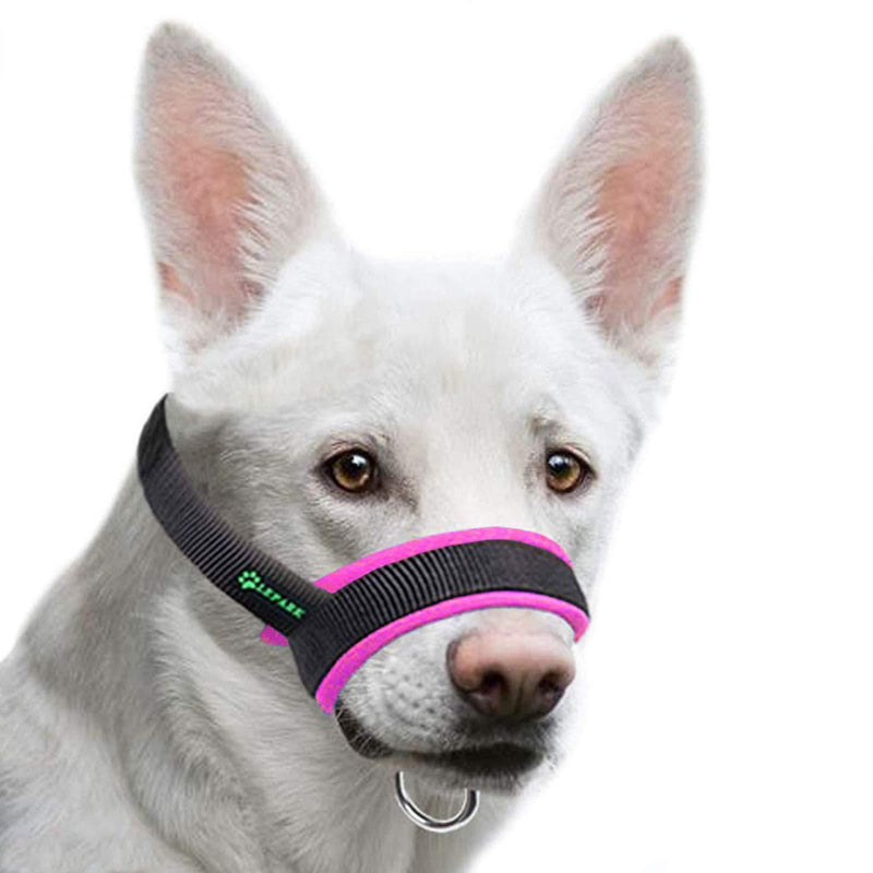 ILEPARK Dog Muzzle with Fabric for Small, Medium and Large Dogs, Anti Biting, Chewing, Adjustable Neck, Breathable(S, Pink) S - PawsPlanet Australia
