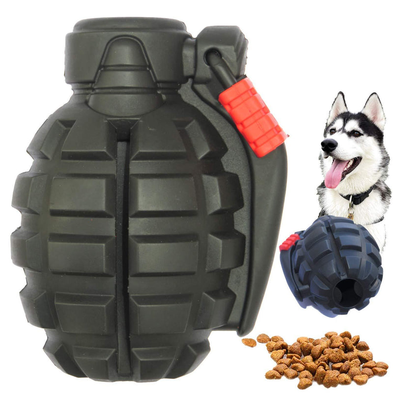 PET-FUN® Grenade – Safe Fun Durable Natural Rubber Dog Toy for Boredom, Tough Chew Toy & Treat Dispenser/Feeder, Strong Teething/Dental Cleaning Toy for Medium/Small/Puppy Dogs(Bacon Flavor) Black(Bacon Flavor) - PawsPlanet Australia