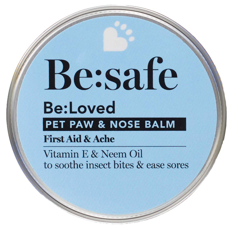 Be:safe Natural Dog Paw & Nose Balm, Soothes Insect Bites & Eases Sores and Minor Injuries, Great for Dogs Noses, Paws & Skin - 60g Pot - PawsPlanet Australia