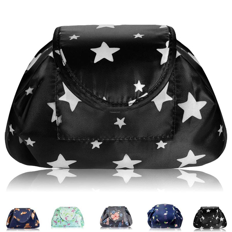 Lazy Drawstring Makeup Bags, Large Capacity Waterproof Travel Portable Cosmetic Bag Pouch Makeup Pouch Storage Organiser for Women Girl (All Star) All Star - PawsPlanet Australia