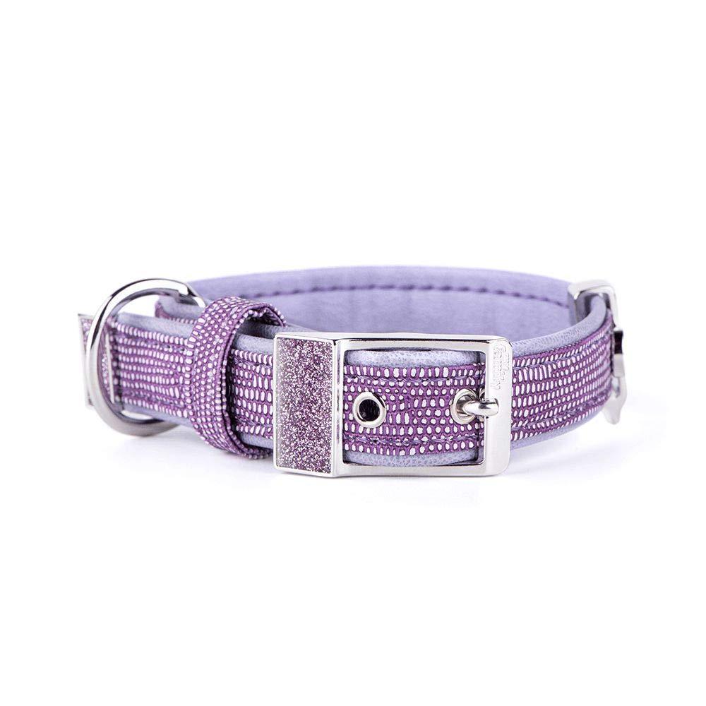 Myfamily faux leather collar Made in Italy Saint Tropez collection Da 30 a 36 cm Violet - PawsPlanet Australia