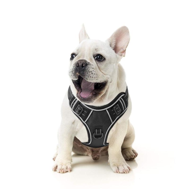 Dog Harness Dog Harness Medium No Pull Front Clip Pet Vest Harness with Handle Dog Harness Adjustable Reflective Mesh Lightweight Dog Harness for Outdoor Training Walking, Black, M - PawsPlanet Australia
