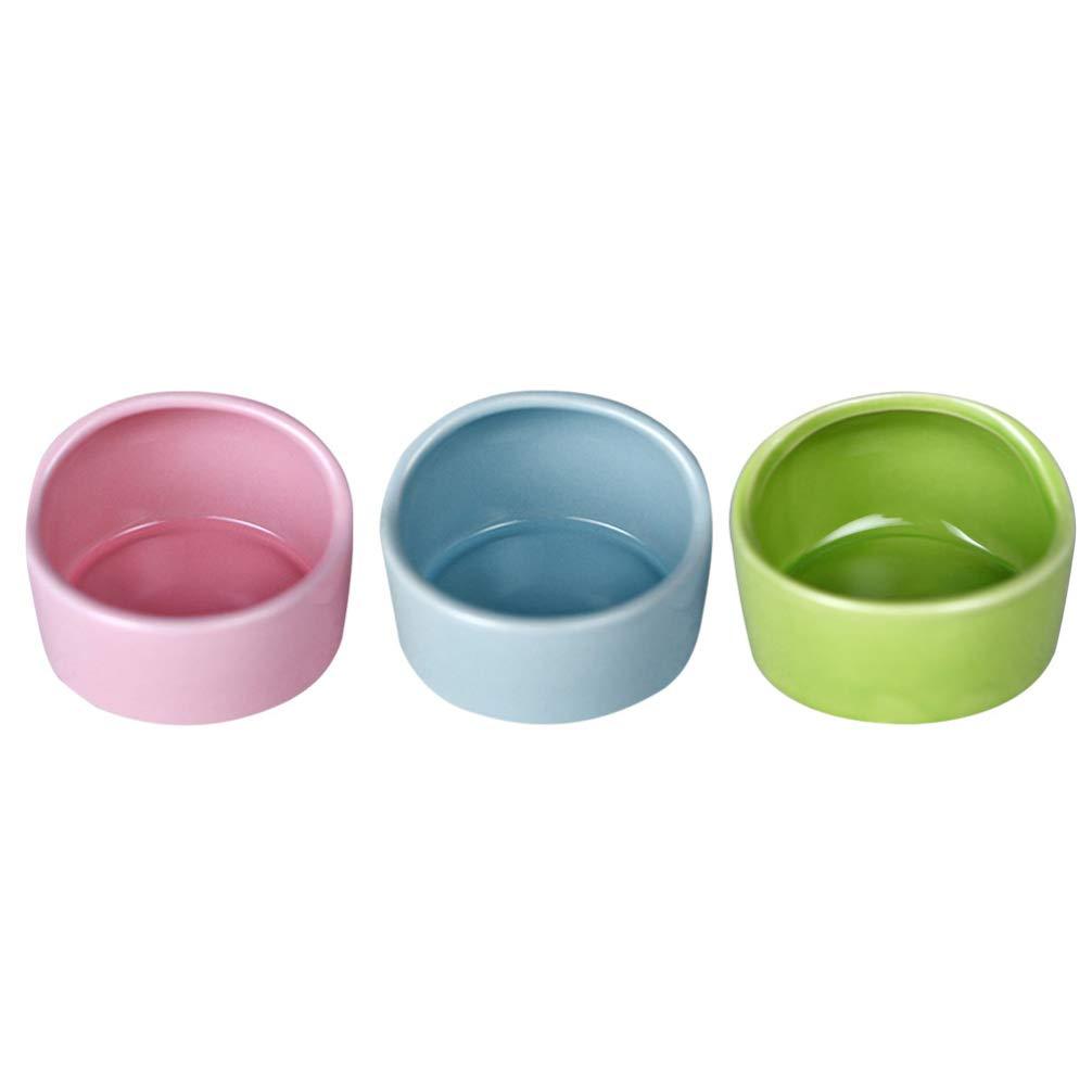 Balacoo 3pcs Hamster Feeding Bowls Ceramic Animal Dishes Food and Water Water Bowl for Mouse Dog (Random Color) - PawsPlanet Australia