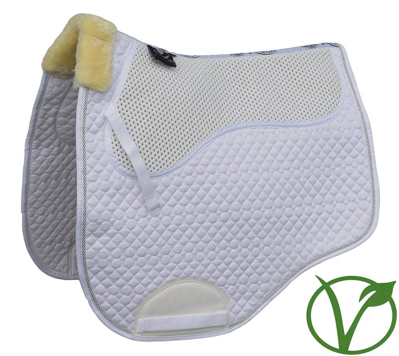 Rhinegold Non-Slip Gel Straighter Cut Saddle Cloth Cob White - PawsPlanet Australia