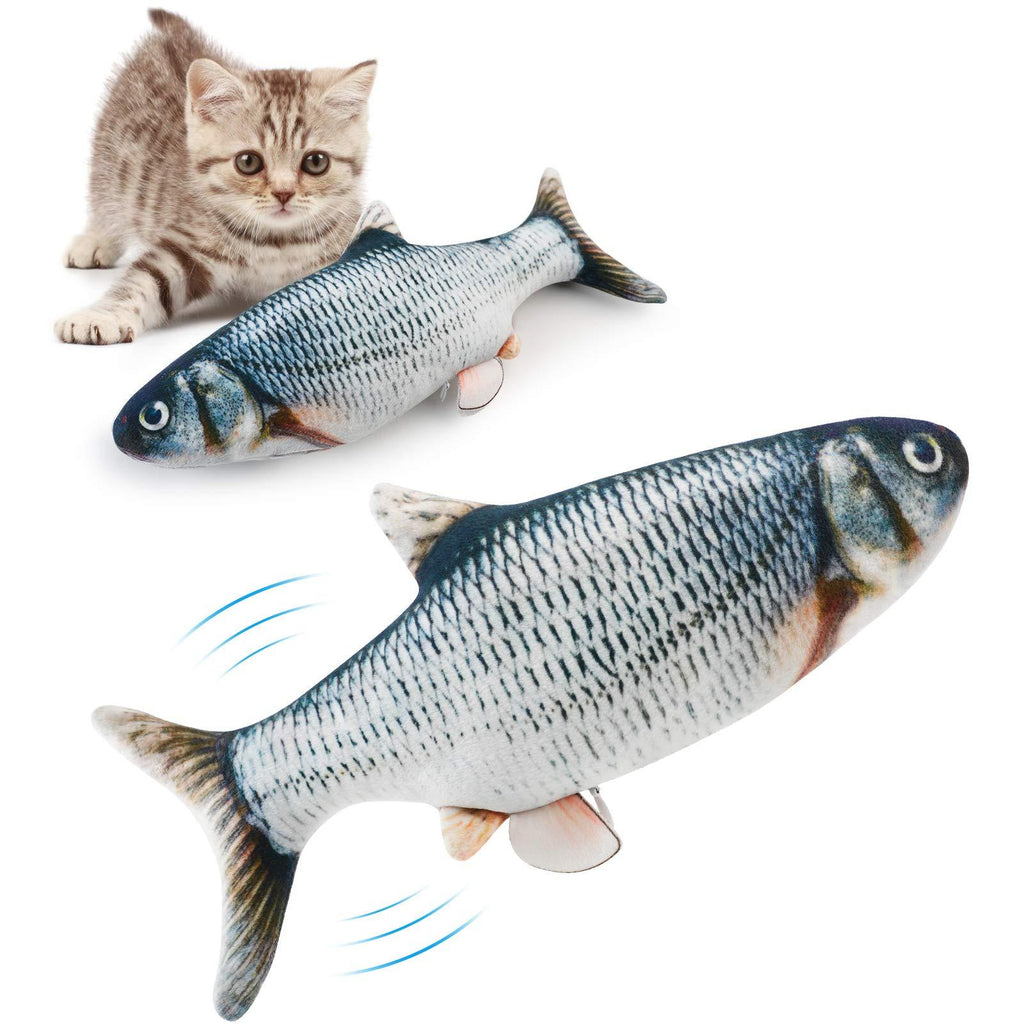 Bangcool Catnip Fish Toys, Cat Chew Toys, Cat Fish Pillow, Cat Catnip Toys, Interactive Plush Cat Toys, Wagging Fish Cat Toy/Electric Fish Toys/Catnip Toys for Cats and Kitten（Rechargeable, with USB） - PawsPlanet Australia