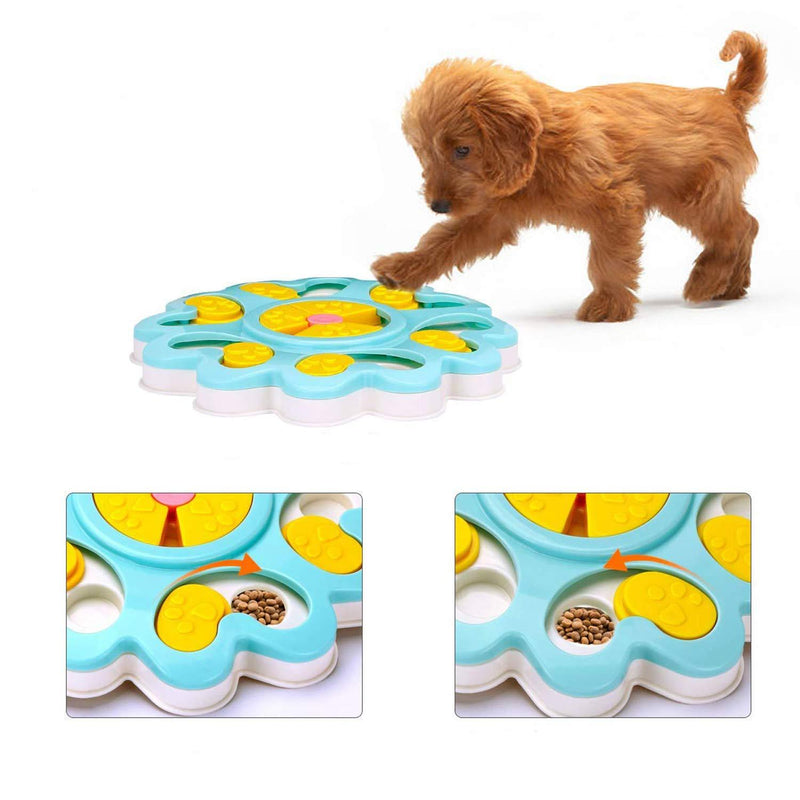 Tineer Pet Dog Food Puzzle Toy,Puppy Cat Treat Dispenser Feeder Interactive Slow Feeder Bowl Improve IQ Training Game - Safe and Easy to Clean (Blue) Blue - PawsPlanet Australia
