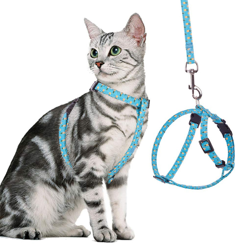 BINGPET Cat Harness and Lead Set Escape Proof - Adjustable Soft Vest Harnesses for walking with Pineapple Pattern, Pet Chest Strap for Small Medium Large Kitten - PawsPlanet Australia