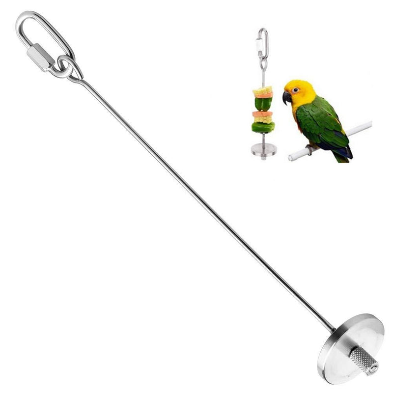 kuou Bird Skewer, 20 cm/7.9 inch Stainless Steel Parrot Fruit Stick Holder Hanging Food Feed Tool for Parrot - PawsPlanet Australia