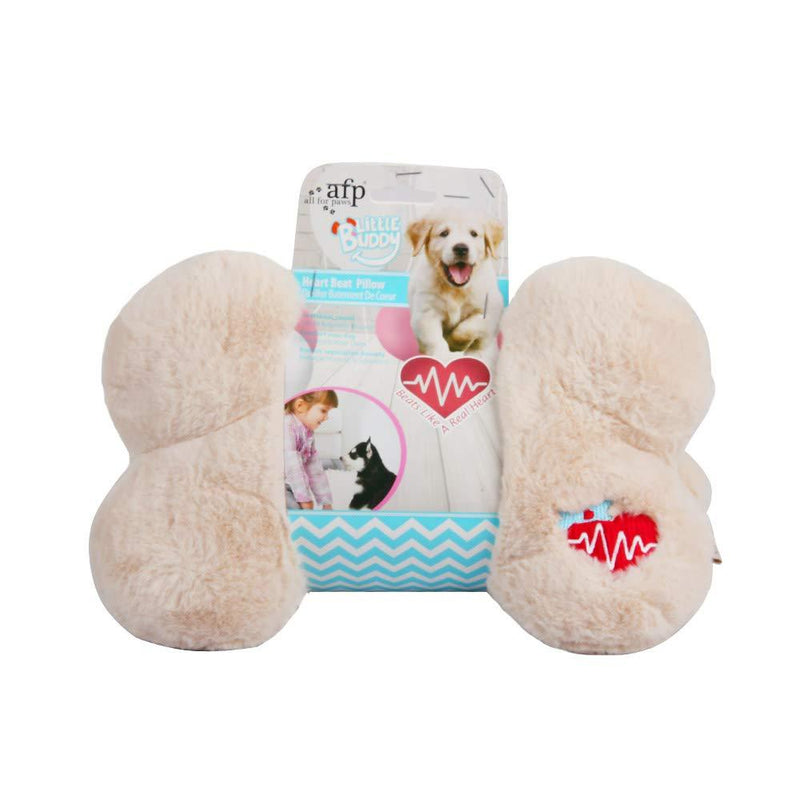 ALL FOR PAWS AFP Snuggle Heart Beat Pillow Pet Behavioral Aid Plush Toy, Heart Beat Behavioral Aid Toys for Puppies, Puppy Anxiety Relief Toy (Beige) Beige - PawsPlanet Australia