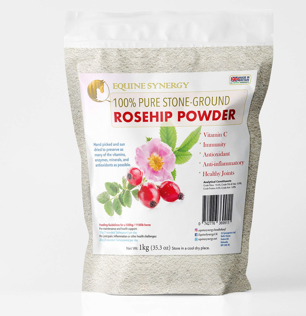100% Pure Rosehip Powder - 1KG Multivitamin and Mineral Super-food for Equine Health and Joint Support - PawsPlanet Australia