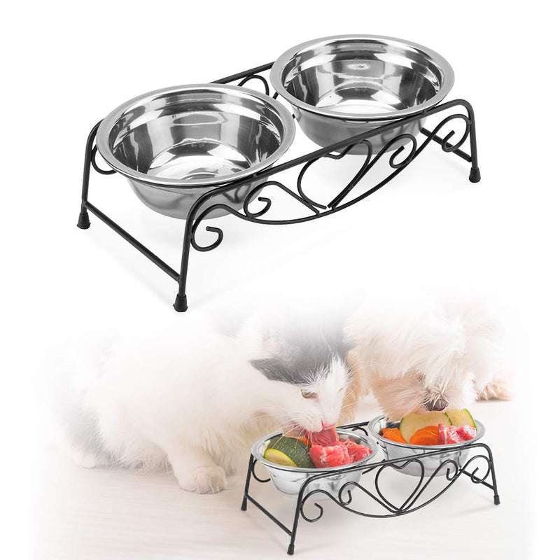 Stainless Steel Dog Bowl, Metal Dog Bowls Double Dog Bowls with One Stand for Small Medium Pets Dogs Cats(2 Pack) - PawsPlanet Australia