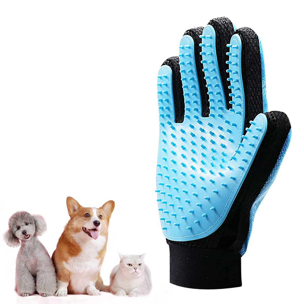 GPODER Pet Grooming Glove, Pet Bath Massage Glove & Hair Remover Mitt for Furniture, Pet Deshedding Glove for Long Short Haired Cats, Dogs, Rabbits, Horse and More(Right Hand Glove) - PawsPlanet Australia