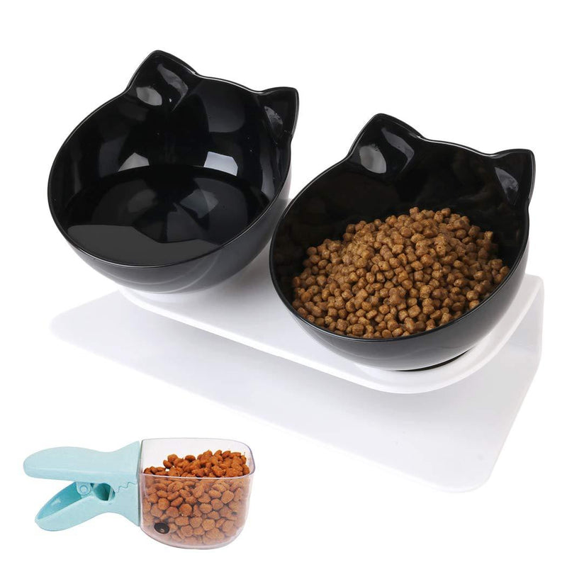 Joyibay Cat Bowl-Double Bowl Cat Feeder Adjustable Tilt Cat Bowl Non-Slip Bowl Detachable Pet Feeding Bowl - PawsPlanet Australia