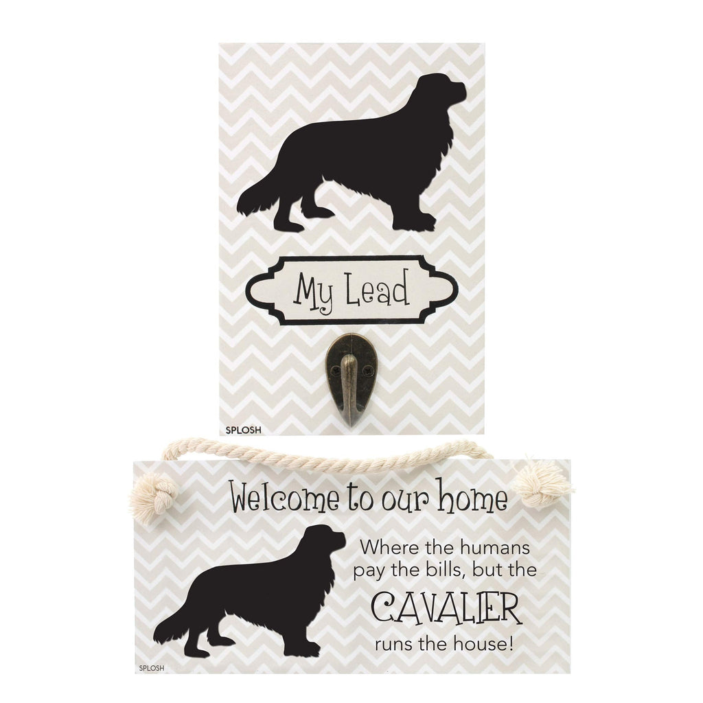 Splosh Precious Pet Dog Plaque and Dog Lead Hook Pack, Cavalier. The funny signs are a personalised mini addition to any dog lovers home, and a welcomed accessory for all dogs. - PawsPlanet Australia