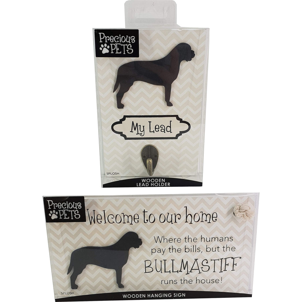 Splosh Precious Pet Dog Plaque and Dog Lead Hook Pack, Bull Mastiff. The funny signs are a personalised mini addition to any dog lovers home, and a welcomed accessory for all dogs. - PawsPlanet Australia