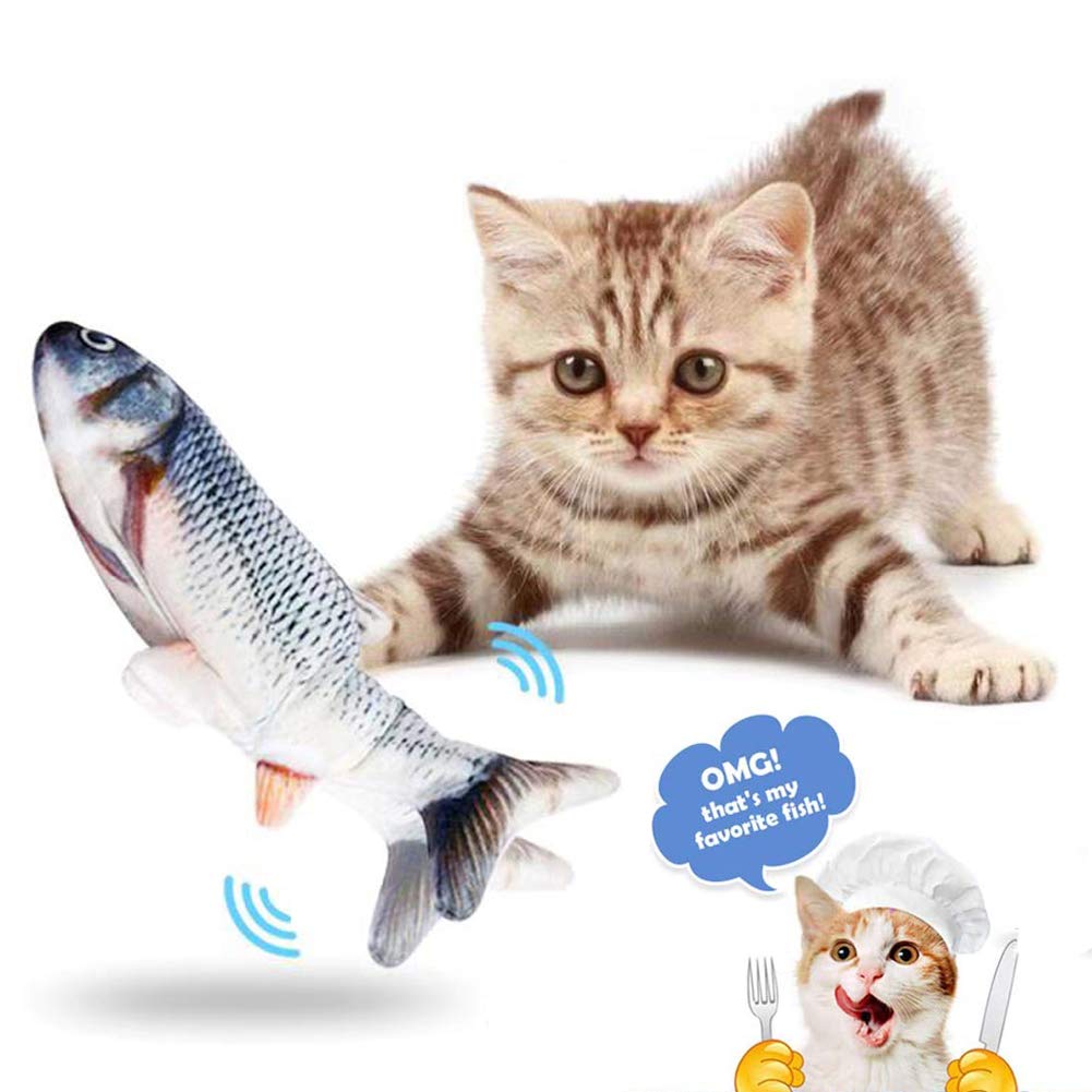 Suprcrne Dancing Fish Cat Toy, Catnip Toys Funny Electric Plush Doll Fish Kicker Toy for Cat and Kitten A - PawsPlanet Australia