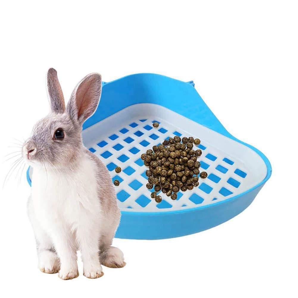 Rabbit Toilet Litter Tray,Small Animal Toilet Corner Potty, Pet Litter Trays Corner for Rabbit, Hamster (Blue) - PawsPlanet Australia