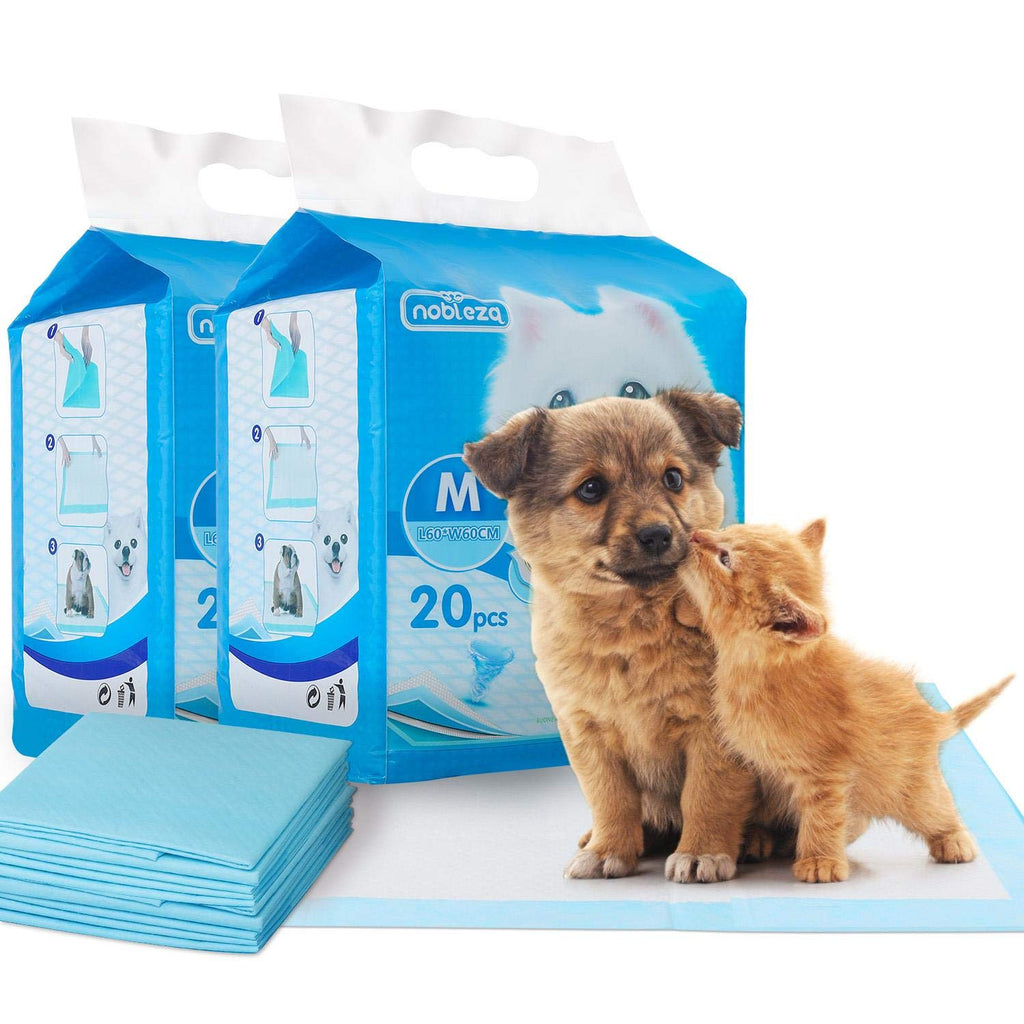 Nobleza 40pcs 60x60cm Ultra Absorbent & Leakproof Dog and Puppy Training Pads, Pet Toilet Pee Pads with Anti Slip - PawsPlanet Australia