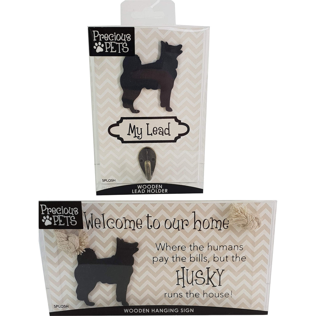 Splosh Precious Pet Dog Plaque and Dog Lead Hook Pack, Husky. The funny signs are a personalised mini addition to any dog lovers home, and a welcomed accessory for all dogs. - PawsPlanet Australia