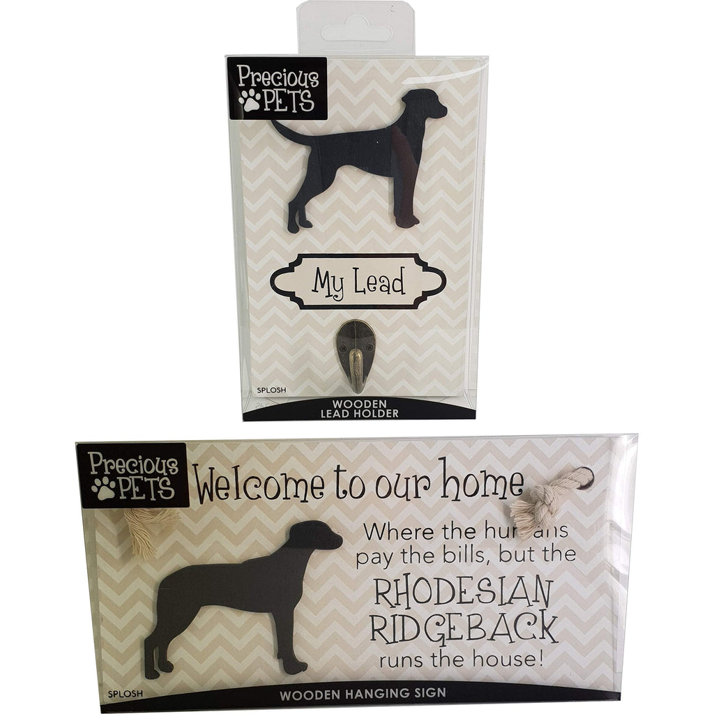 Splosh Precious Pet Dog Plaque and Dog Lead Hook Pack, Rhodesian Ridgeback. The funny signs are a personalised mini addition to any dog lovers home, and a welcomed accessory for all dogs. - PawsPlanet Australia