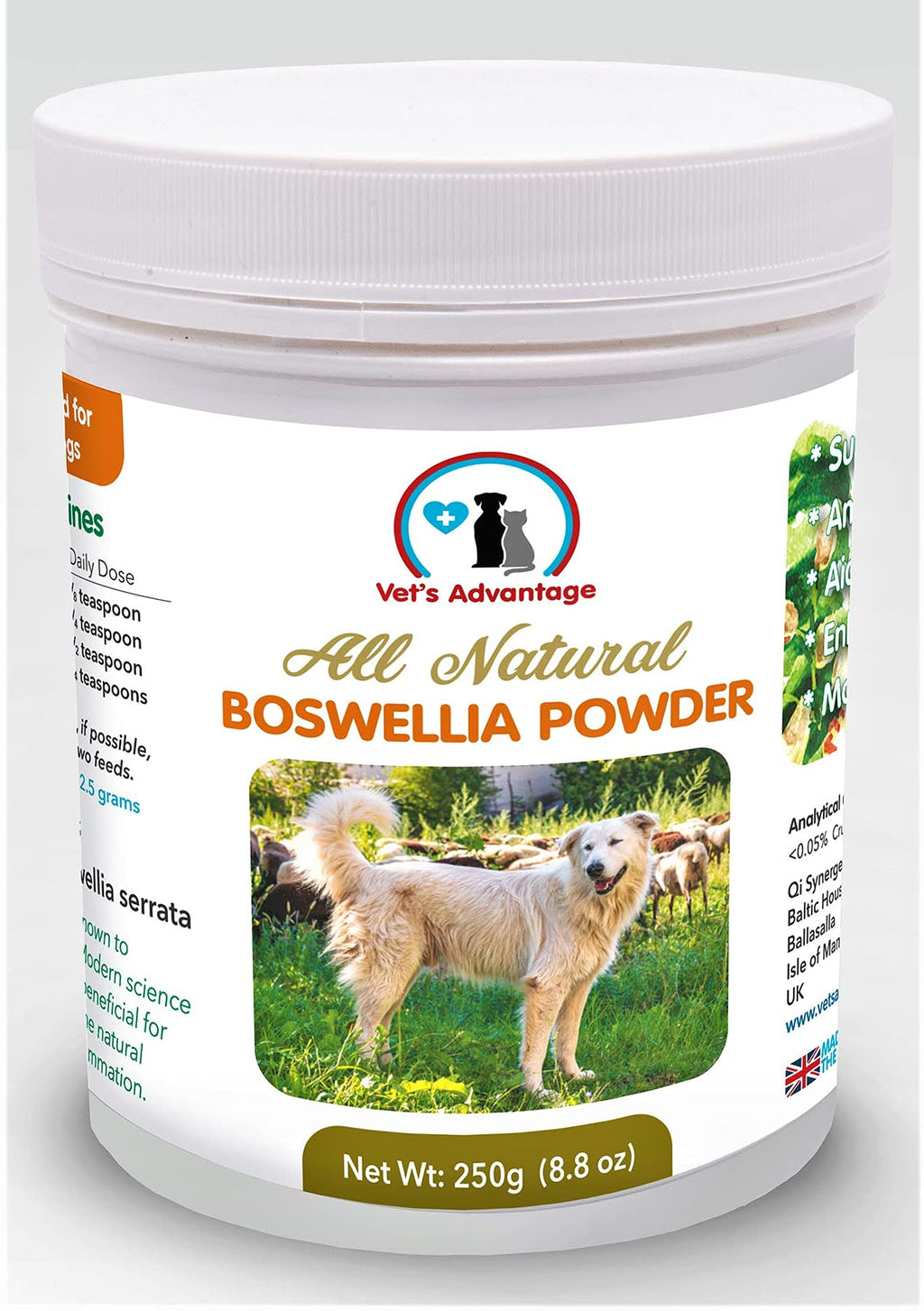 Vet's Advantage 100% Pure Boswellia Powder - Supports Joint and Hip Health And Provides Natural Control of Pain and Inflammation for Dogs and Cats - PawsPlanet Australia