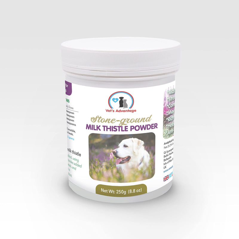 Vet's Advantage 100% Pure Stone-ground Milk Thistle Powder for Dogs - for Optimal Liver Health & Detoxification - PawsPlanet Australia