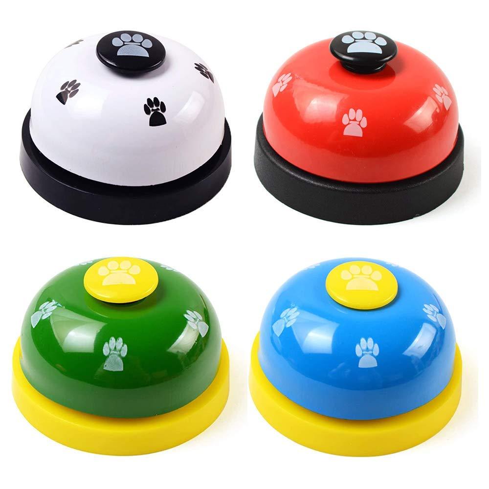 4 Pcs Pet Training Ringer,Press Bell Pet Training Press Bell for Puppy Toilet Potty Training/Interactive Toy Feeding,IQ Training,Pet Supplies Interaction Bell(Red,Green,White,Blue) - PawsPlanet Australia
