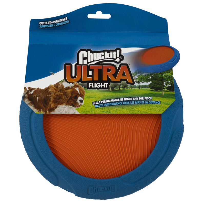 Chuckit! Ultra Flight Rubber Frisbee Dog Toy Extended Distance & Flight Time For Interactive Fetch Play Blue - PawsPlanet Australia