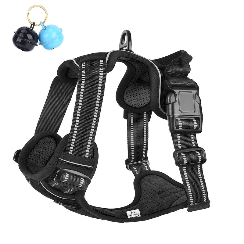 Belababy No Pull Dog Vest Harness Front Clip Handle, Reflective Easy Control Outdoor Walking Training Mini Medium Large Dog Harness, Breathable Chest Padded Mesh Adjustable Harnesses Black S (Neck: 11-17"|Chest: 16-21") - PawsPlanet Australia