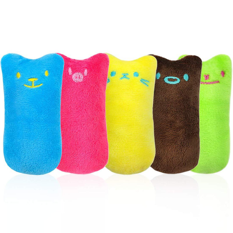 O-Kinee Pet Catnip Plush Toy 10 Pcs Thumb Bite Cat Toy Natural Mint Toys Catnip Scratching Toy Interactive Pet Supplies (5 colors) 5 colors - PawsPlanet Australia