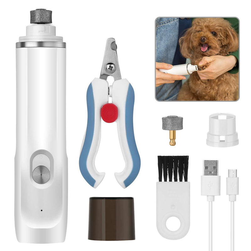 Ownpets Pet Nail Grinder Electric, USB Rechargeable 50DB Ultra Quiet 2 Speed Fast Grinding Electric Dog Nail File, Dog Nail Trimmer Paws Grooming & Smoothing, 3 Ports - PawsPlanet Australia