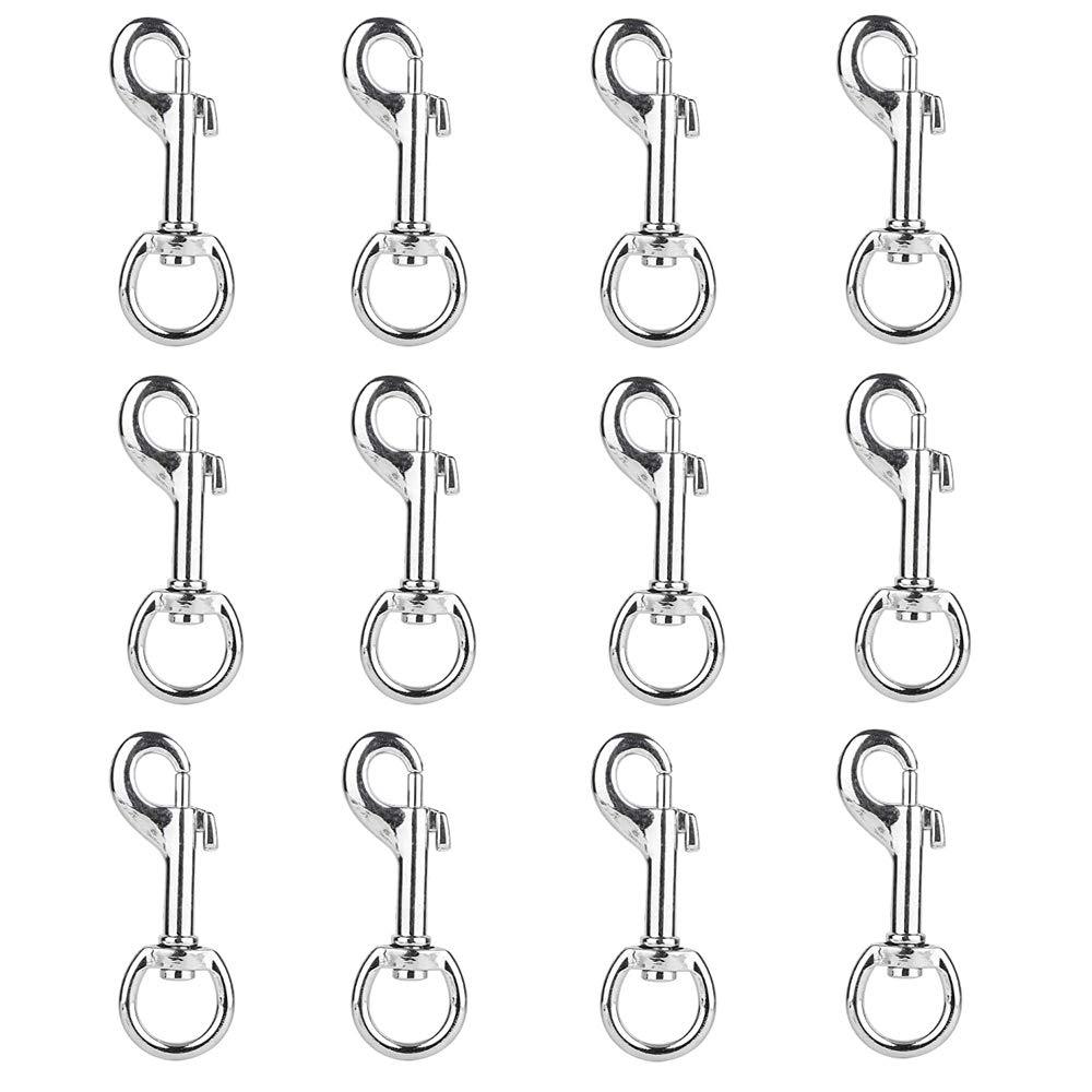 12Pcs Stainless Steel Swivel Eye Lobster Clasp Bolt Snap Clip Hook Trigger Clips Heavy Duty Key Chain Bag Clips for Dog Leash Collar - PawsPlanet Australia