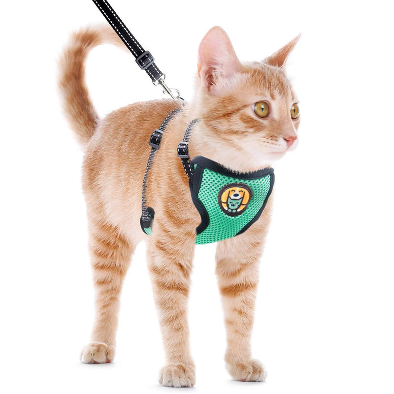 AWOOF Kitten Harness and Leash Escape Proof, Adjustable Cat Kitten Puppy Walking Jacket with Metal Leash Ring, Soft Breathable Small Pet Vest (M (NECK : 6,1'' - 9.5'' CHEST : 8.3'' - 14.6'')) M ( NECK : 6,1'' - 9.5'' CHEST : 8.3'' - 14.6'' ) - PawsPlanet Australia