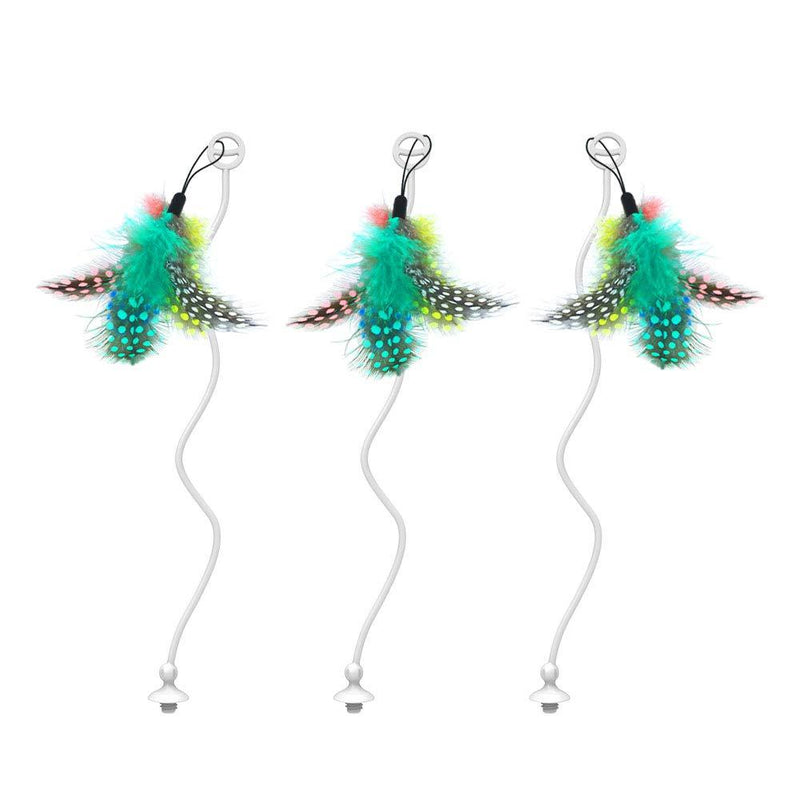 Ruitx Feather Accessories Cat toy, Cat toy Replacement Head,Includes 3 Feather Replacement Heads, 3 Replacement Rods - PawsPlanet Australia